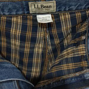 L. L. Bean Flannel Lined Blue Jeans, Men's Size 38x29 Winter Warm